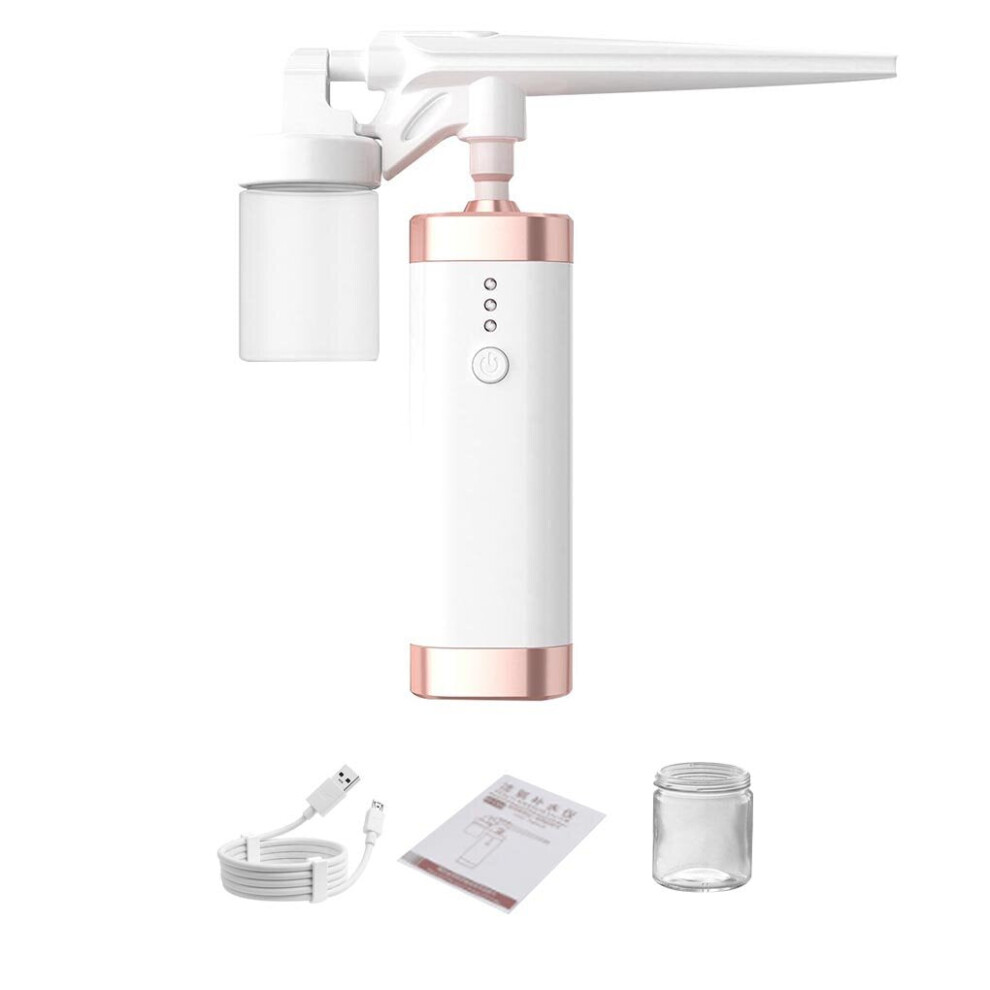 (White) 1PC USB Charge Mini Air Compressor Spray Gun For Tattoo Body Painting Nail Art Paint Sprayer Mist Moisturize Skin