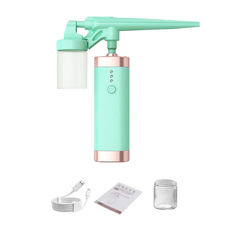 (Green) 1PC USB Charge Mini Air Compressor Spray Gun For Tattoo Body Painting Nail Art Paint Sprayer Mist Moisturize Skin