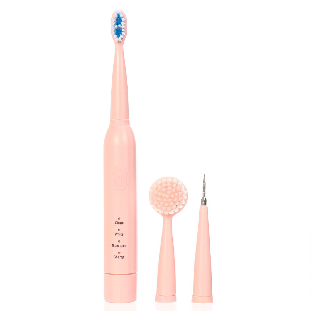 Greenzech (Pink) 3In1 Electric Dental Scaler For Dental Calculus Removal Adult Electric Toothbrush Oral Care