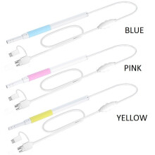 (Yellow) Ear Cleaning Spoon 1.3MP HD720P 3in1 Type-C USB Visual Otoscope 5.5mm 6 LEDs Ear Pick Ear Spoon Camera for Android PC