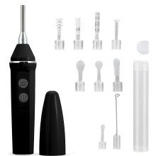(Black) 3.9mm HD WIFI Wireless Otoscope IP67 Waterproof LED Ear Camera Endoscope USB Charging Earwax Removal Tools Set