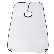 (White) 90x130cm Beard Trimming Catcher Shave Cape Gather Cloth Hair Apron Suction Cups