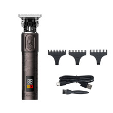 (Rose Gold) LCD Digital Display Electric Hair Clipper USB Charging IPX4 Waterproof Engraving Hair Clipper Vintage Electric Cordless Hair Razor Beard Trimmer
