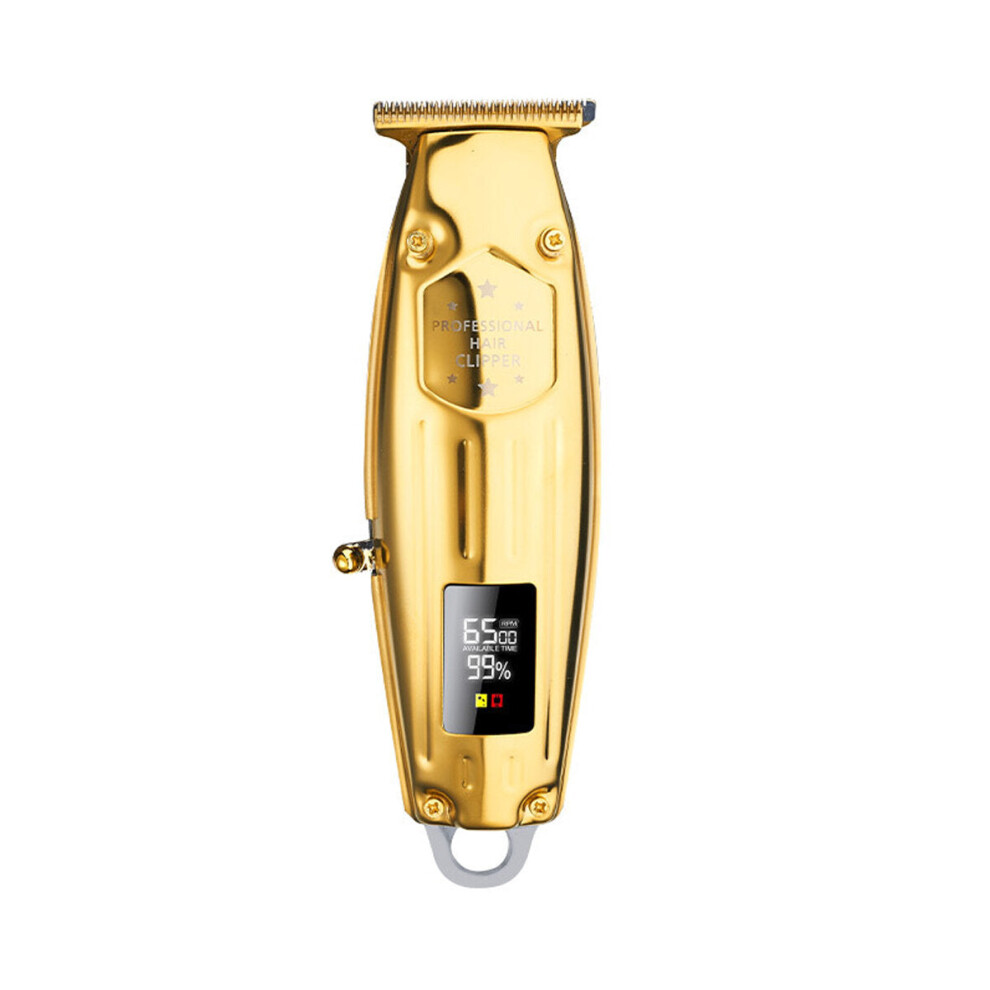 (Gold) LCD Professional Hair Clippers Trimmer USB Touch Switch Hair Cutting Machine Barber W/ 4pcs Limit Combs