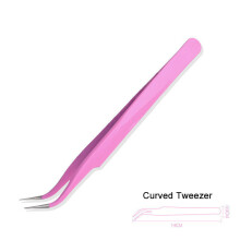 (Curved Tweezer) Stainless Steel Nail Nippers Straight Curved Tweezers Nail Rhinestone Paillette Glitter Picker Eye Makeup