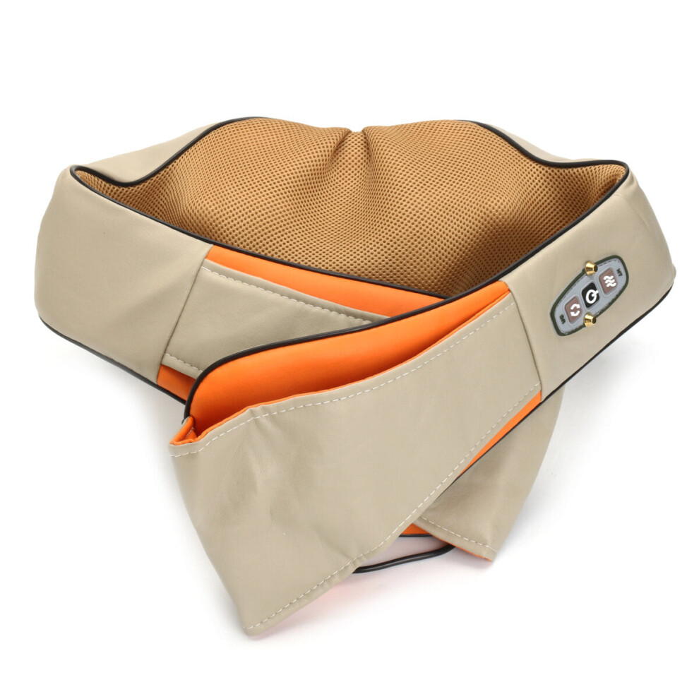 Greenzech (Khaki) U Shape Electrical Shiatsu Kneading Foot Back Neck Shoulder Massager Electric Massage
