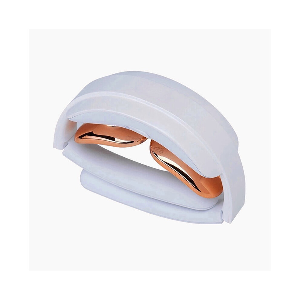 Greenzech (White) Pocket Foldable Portable Cervical Massager 15-Level Strength Hot Compress Neck Massager Tens Low Frequency Pulse Long Battery Life Neck Massag