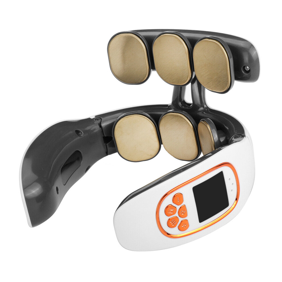 Greenzech (Type 3) 6/3 Head Usb Wireless Neck Electric Massager Cervical Infrared Heating Vibration Massage
