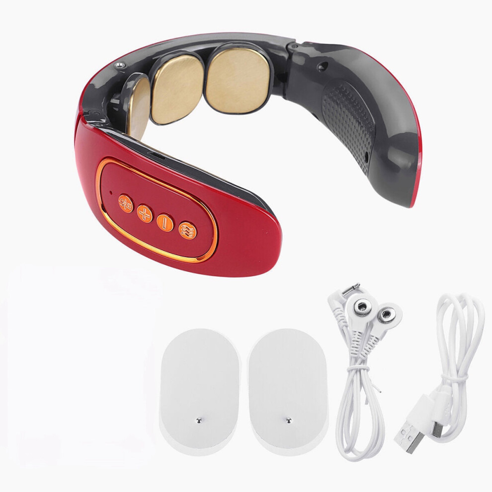 Greenzech (Type 8) 6/3 Head Usb Wireless Neck Electric Massager Cervical Infrared Heating Vibration Massage
