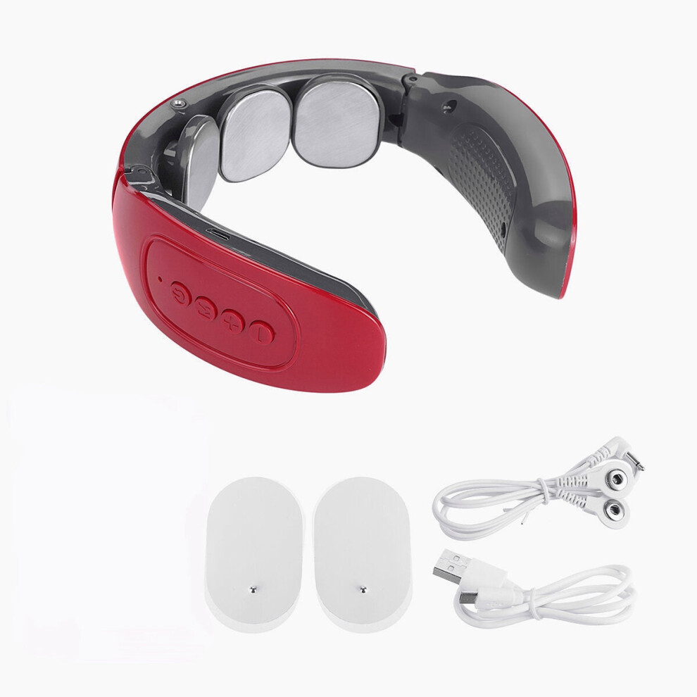 Greenzech (Type 6) 6/3 Head Usb Wireless Neck Electric Massager Cervical Infrared Heating Vibration Massage
