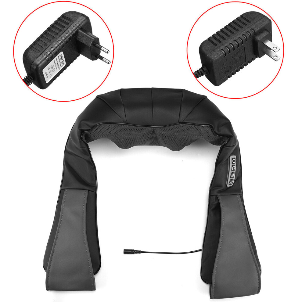 (US Plug) 8D Eletcric Neck Heating Massager Deep Kneading Massage Pillow for Shoulder Neck Back