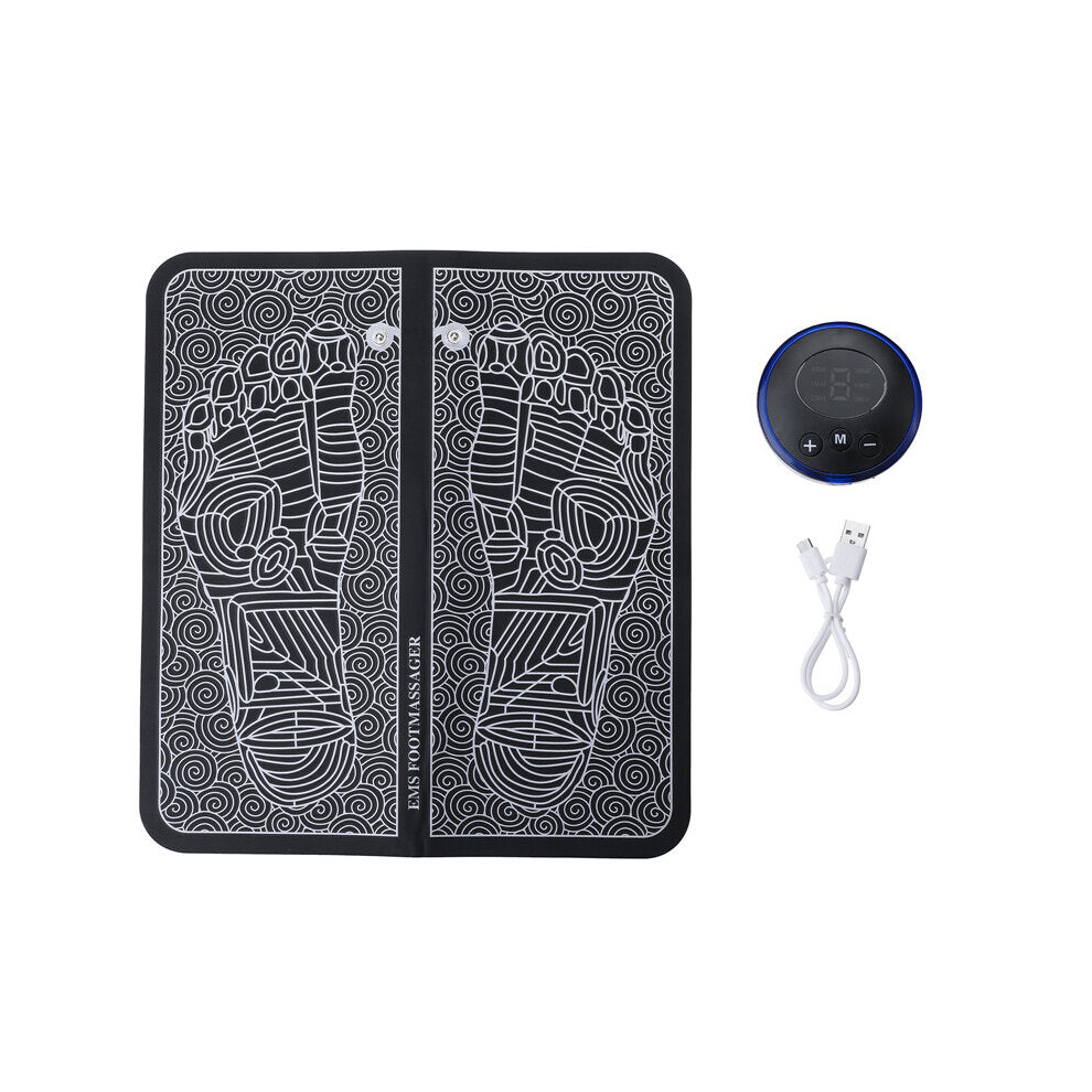 Greenzech Black Ems Foot Massager Mat Leg Reshaping Electric Deep Kneading Muscle Pain Relax Machine