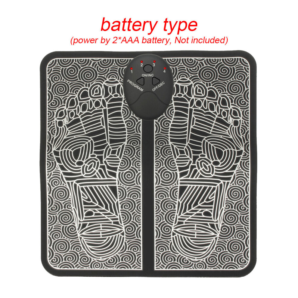 (Battery) Electric Foot Massager Mat Muscle Stimulator Acupuncture Vibration Machine Body Relieve Physiotherapy Device