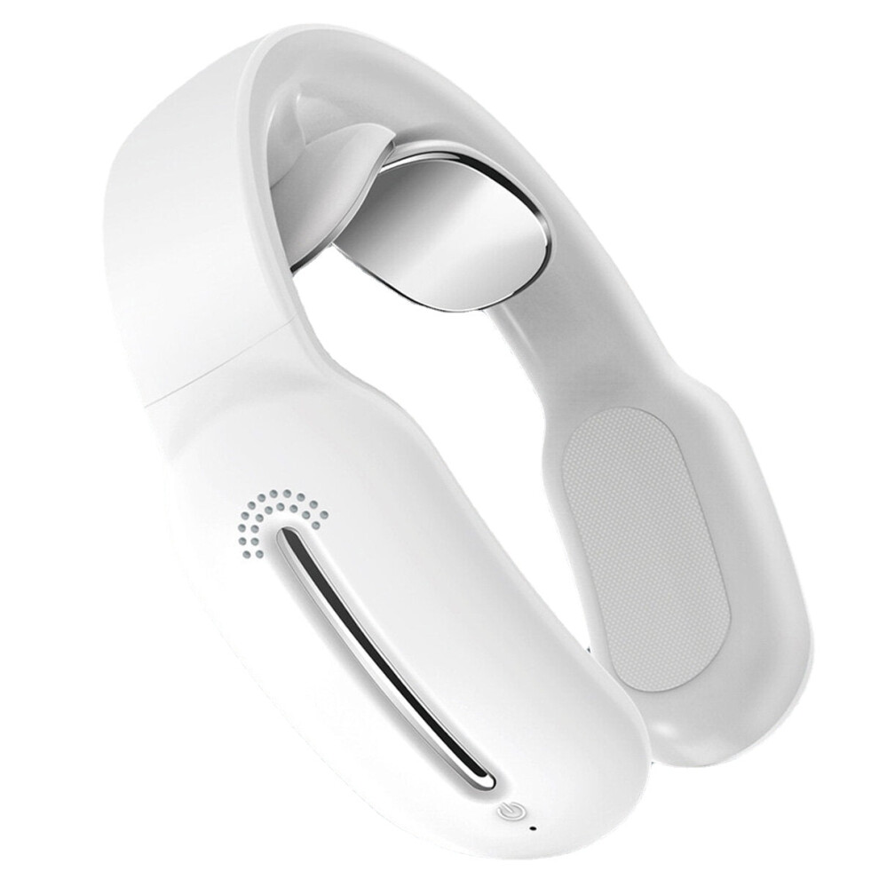 Greenzech White (White) Electric Neck Massager 15 Gears Vibration Pulse Cervical Neck Body Shoulder Muscle Relax Relieve Pain Device