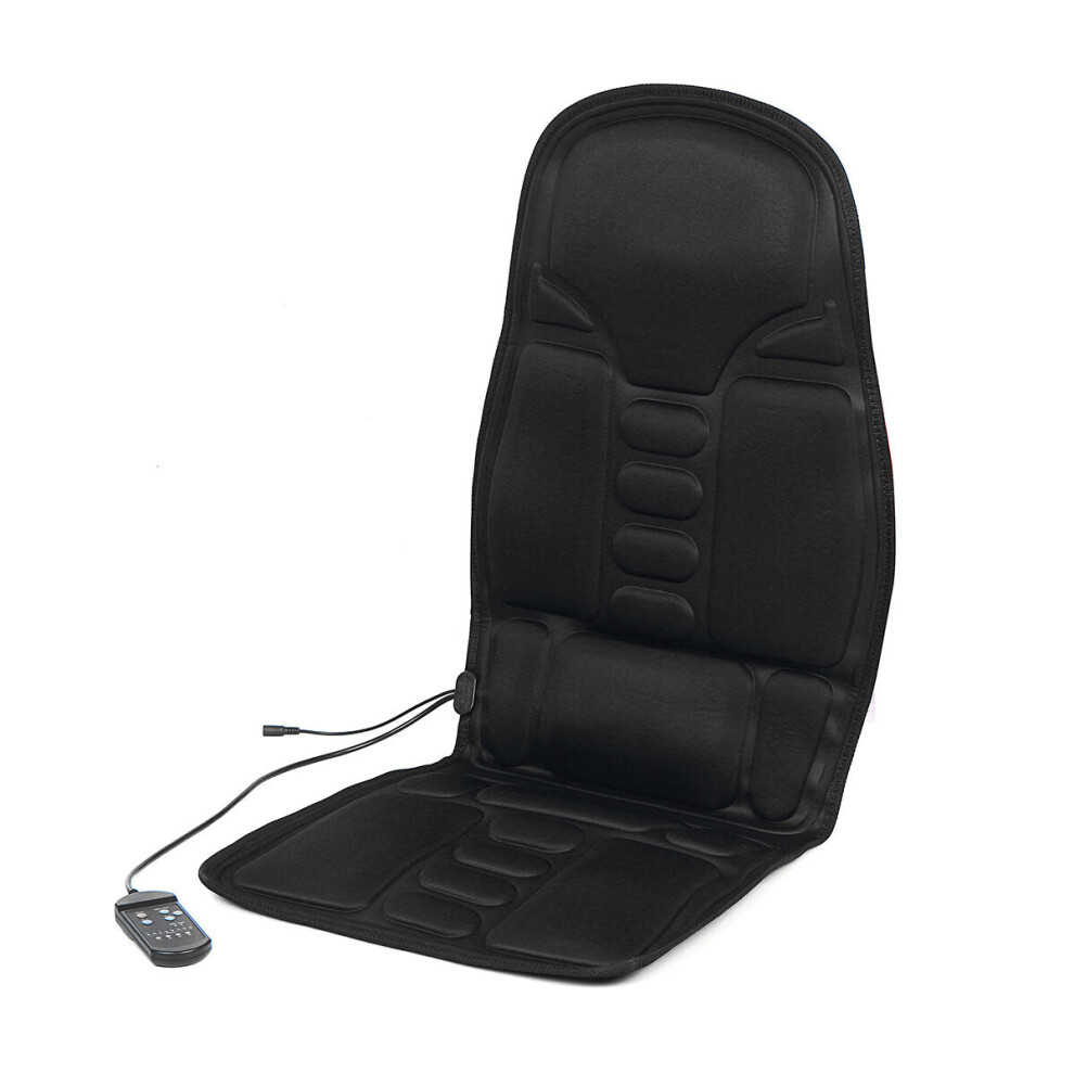 (EU Plug) Full-Body Neck Waist Back Infrared Therapy Heated Massage Cushion Electric Vibrating Cushion Car Home Office Massage Chair Pad