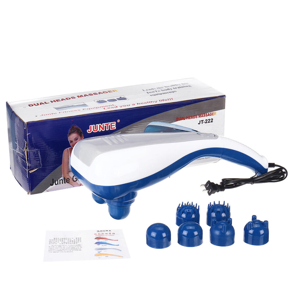 (US Plug) Electric Percussion Vibration Heating Roller Massager Portable Dolphin Back Leg Waist Lumbar Muscle Pain Relief Massage Device Speed Adjustment
