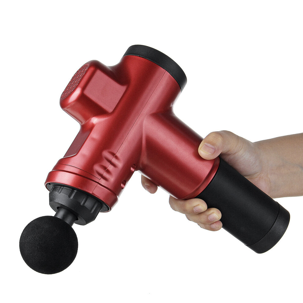 Greenzech (Red, Us) Electric Percussion Massager Muscle Fascial Therapy Pain Relaxing Device With 8 Heads