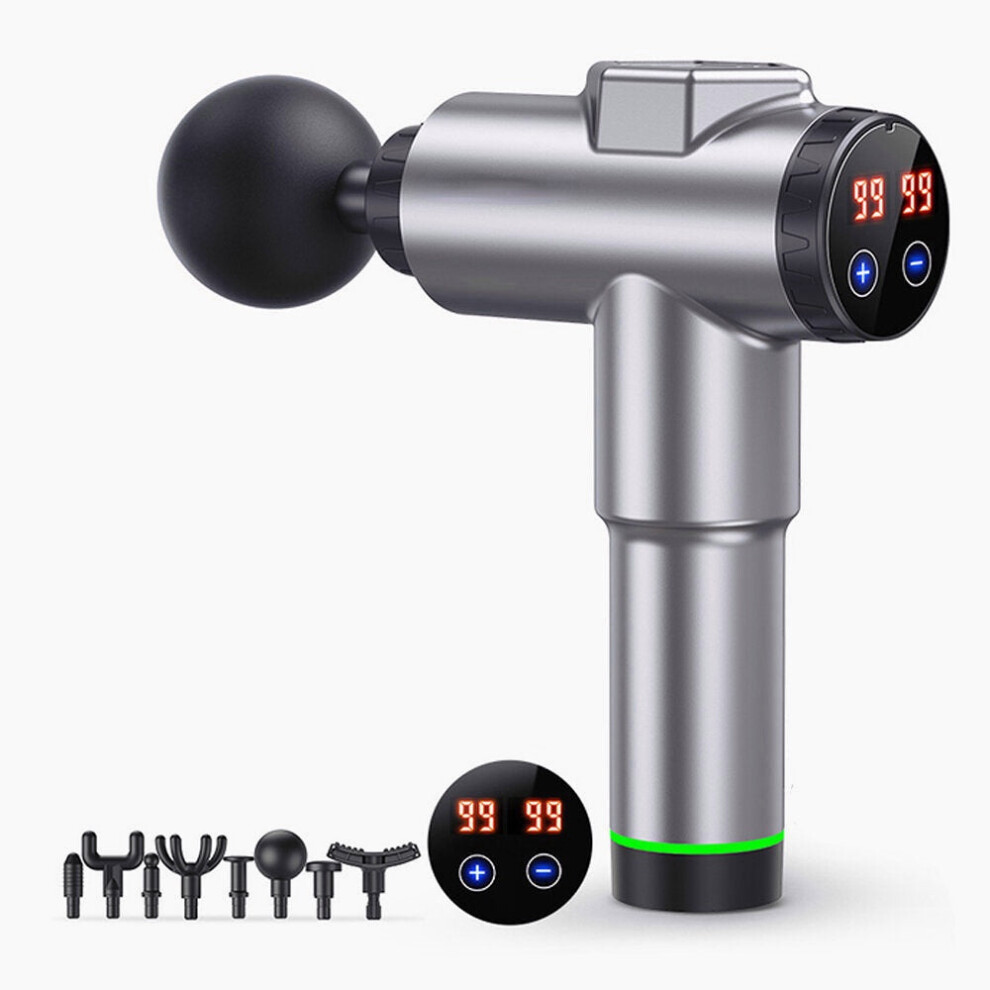 Greenzech (Silver) Muscle Massage Guns Body Shoulder Back Neck Massager Exercising Athletes Relaxation Slimming Shaping Pain Relief