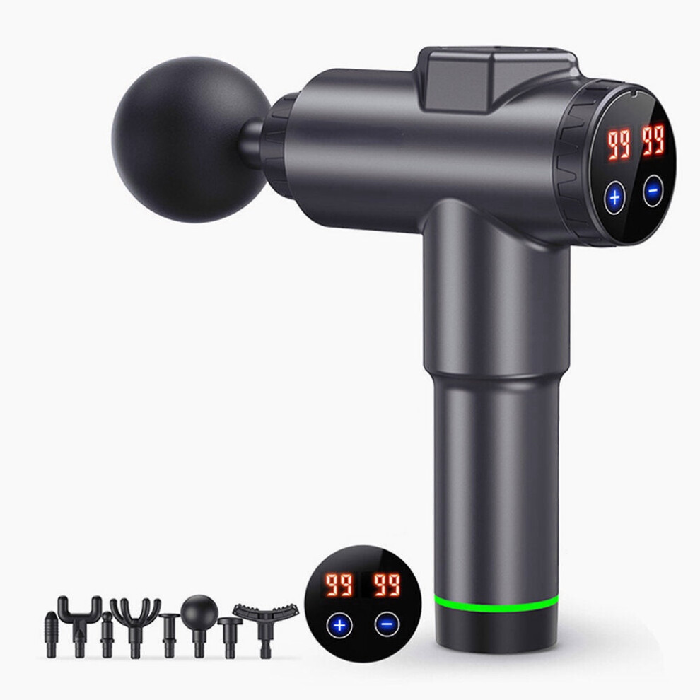 Greenzech (Black) Muscle Massage Guns Body Shoulder Back Neck Massager Exercising Athletes Relaxation Slimming Shaping Pain Relief