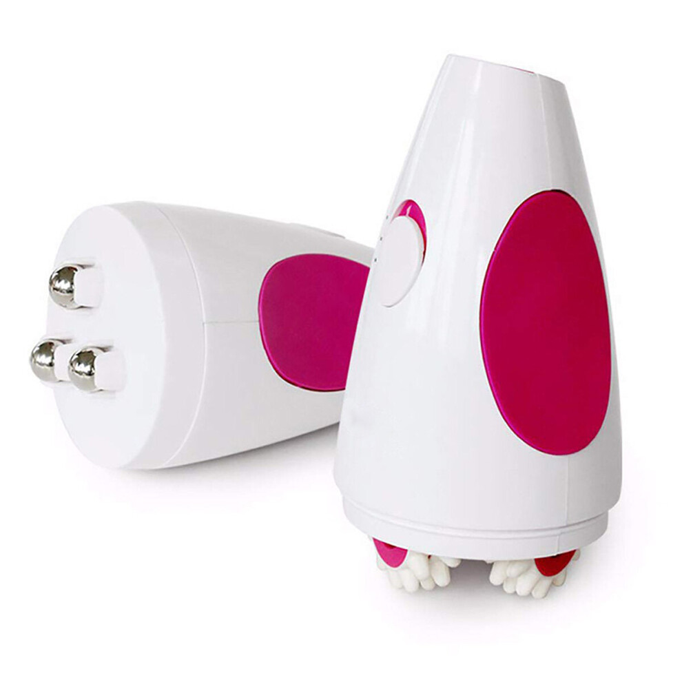 (White) Massage Lose Weightt Machine Abdominal Exercise Handle-held Roller Full Body Slimming Massagee Tool