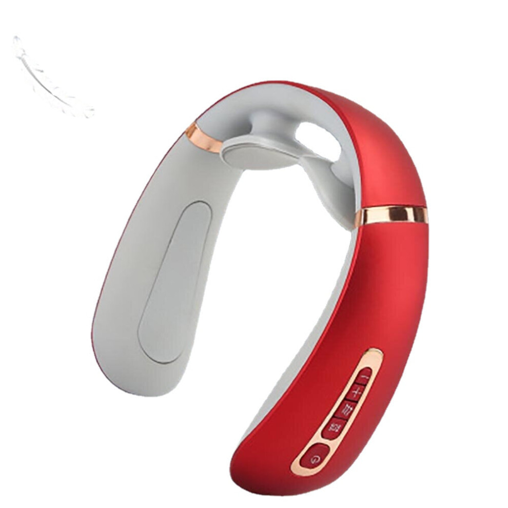 Greenzech White (White) Multifunctional 3D Neck Pulse Electric Massager Usb Rechargeable Hot Compress Cervical Spine Massage Machine