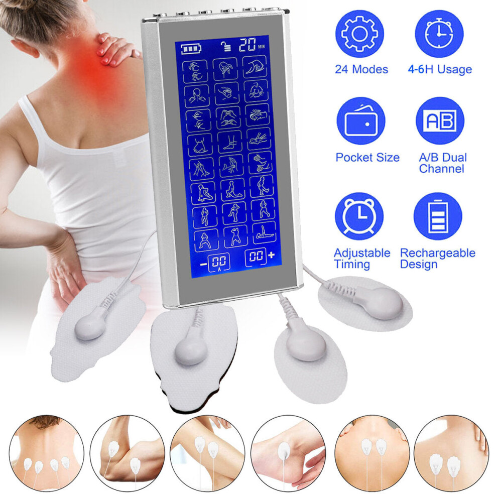 (US Plug) Household Multi-function Meridian Instrument Pulse Acupoint Patch Physiotherapy Instrument EMS TENS Rechargeable Electronic Pulse Massager