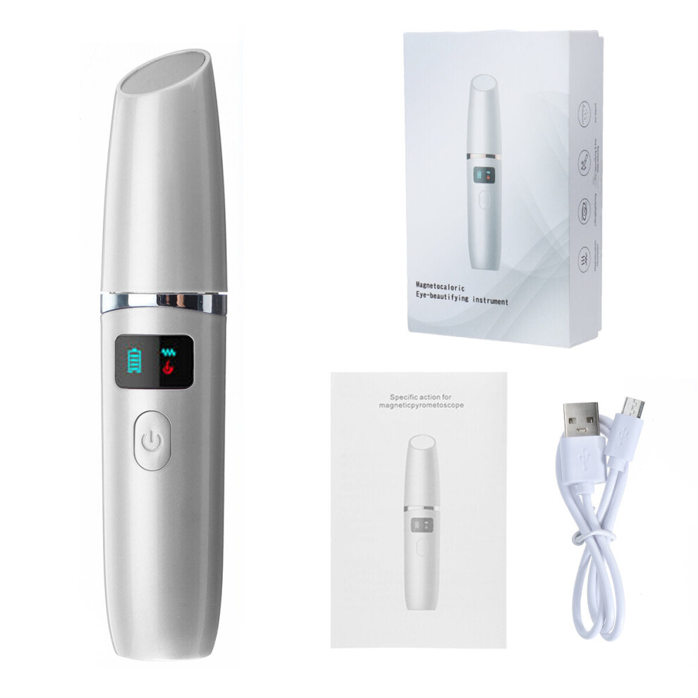 (White) 5V USB Rechargeable Electric Vibration Heat Eye Face Massager Anti Wrinkle Dark Circle