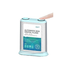(Blue) Auto Box Dental Floss Pick Oral Hygiene Teeth Cleaning Disposable Dental Flosser Interdental Brush Teeth Stick Toothpicks 100pcs
