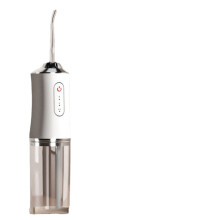 (White) 220ML Oral Irrigator USB Rechargeable Water Flosser Portable Dental Water Jet W/ 4pcs Nozzles