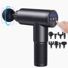 (Black) Intelligent Control Massage Gun 99-speed Frequency Conversion Vibration Fasica Massage Gun Long Battery Life Massage Gun