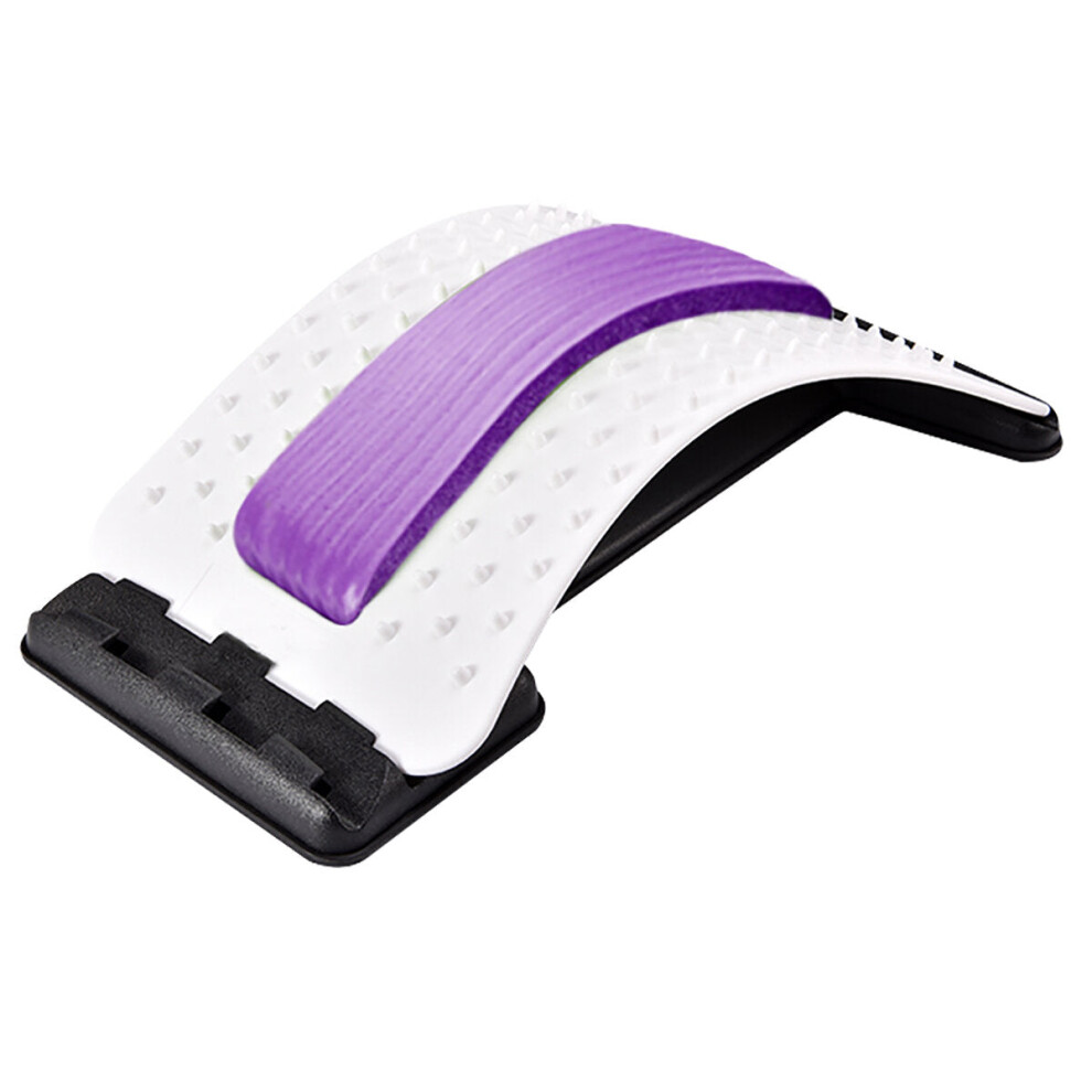 Greenzech (White Purple) Back Massager Magic Stretcher Lumbar Support Spine Waist Pain Relax Fitness Tool