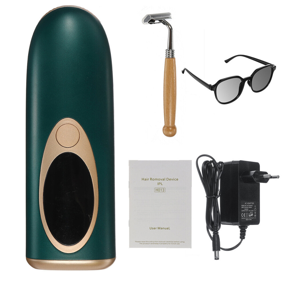 Greenzech (Green, Uk Plug) 999999 Flashes Ipl Laser Epilator Hair Removal Device 5 Levels Home Painless Hair Remover Machine