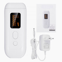 (White, EU Plug) 999,999 Flashes IPL LCD Laser Permanent Hair Removal Device 5 Modes Painless Body Face Leg Epilator