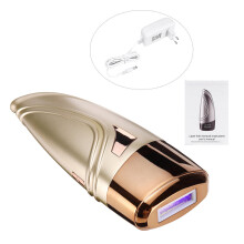 (Gold, EU Plug) 999,999 Flashes Laser Painless Permanent IPL Hair Removal Device 5 Levels Portable Face Body Epilator
