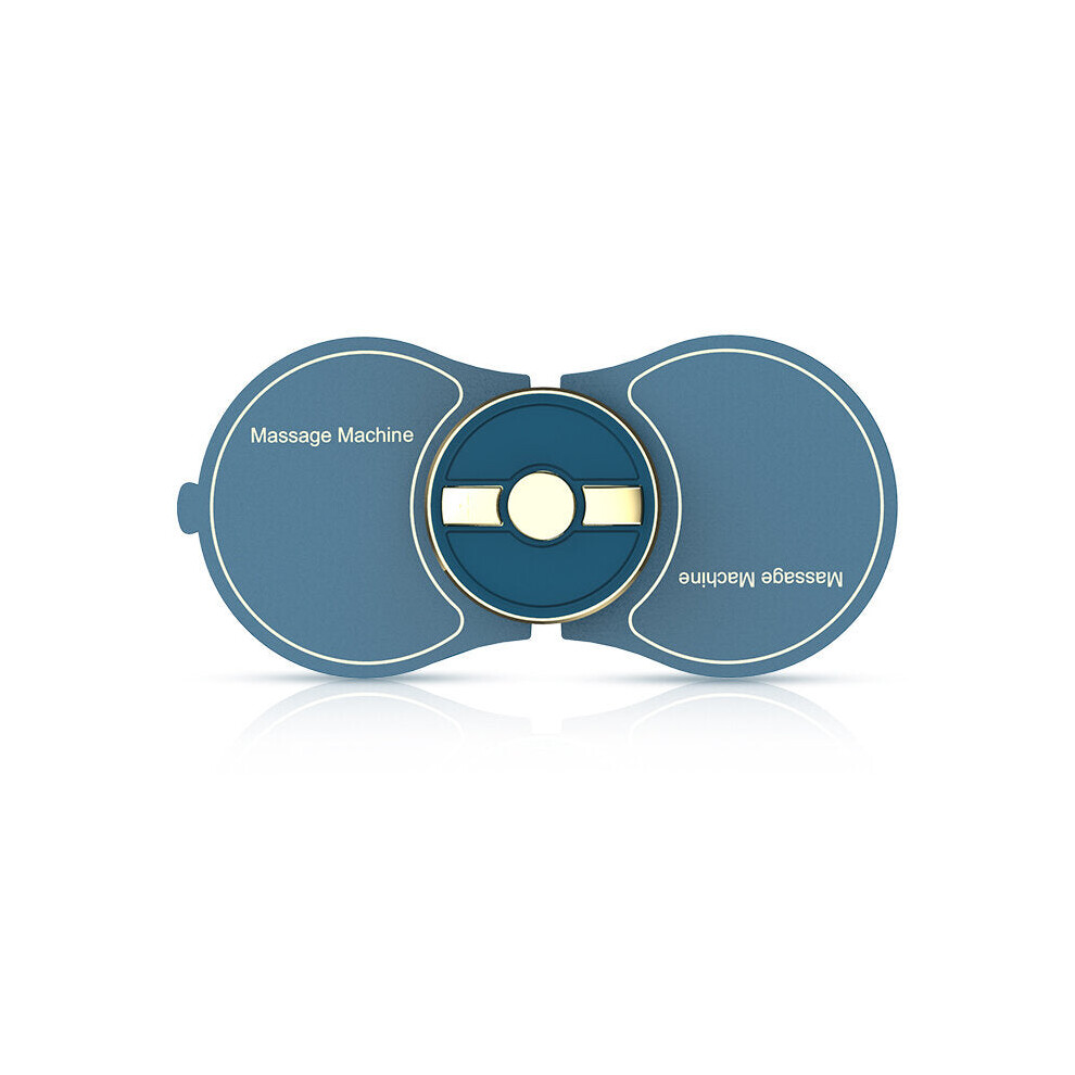 (Deep Blue) Gold Frame 6 Modes Electronic High-Frequency Pulse Massager 9 Gears Intensity Adjustment Electrode Pad