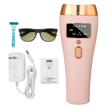 (Pink, EU Plug) 999,999 Flashes IPL LCD Permanent Hair Removal Device 5 Modes Laser Painless Epilator