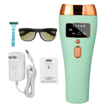 (Green, US Plug) 999,999 Flashes IPL LCD Permanent Hair Removal Device 5 Modes Laser Painless Epilator