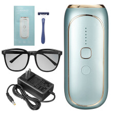 (Light Green, US Plug) 999,999 Flashes IPL Laser Permanent Hair Removal Device 2 Modes 5 Levels Painless Body Leg Epilator