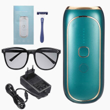 (Green, US Plug) 999,999 Flashes IPL Laser Permanent Hair Removal Device 2 Modes 5 Levels Painless Body Leg Epilator