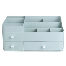 (Green) Plastic Cosmetic Organizer Makeup Holder Drawers Jewelry Storage Box