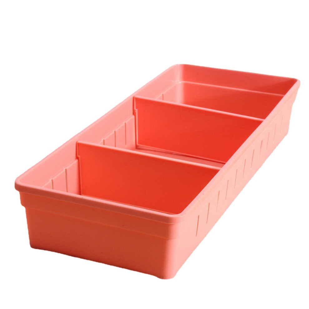 (Red) Adjustable Makeup Storage Box Drawer Home Kitchen Office Supplie Pencil Jewelry Organizer