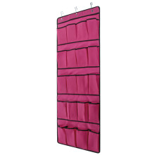 (Rose Red) 20 Grid Space-saving Wall-mounted Shoe Rack Cloth Multifunctional Clothes Storage Bag