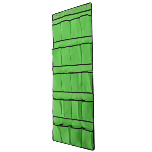(Green) 20 Grid Space-saving Wall-mounted Shoe Rack Cloth Multifunctional Clothes Storage Bag