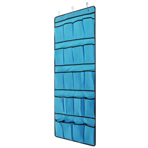 (Blue) 20 Grid Space-saving Wall-mounted Shoe Rack Cloth Multifunctional Clothes Storage Bag