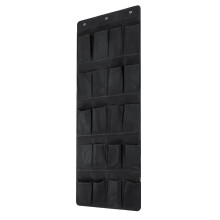 (Black) 20 Grid Space-saving Wall-mounted Shoe Rack Cloth Multifunctional Clothes Storage Bag