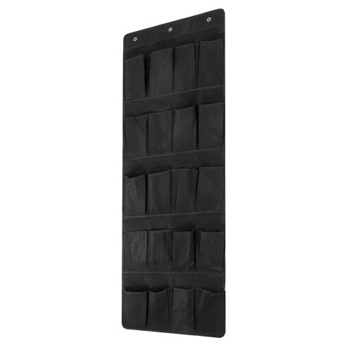 (Black) 20 Grid Space-saving Wall-mounted Shoe Rack Cloth Multifunctional Clothes Storage Bag