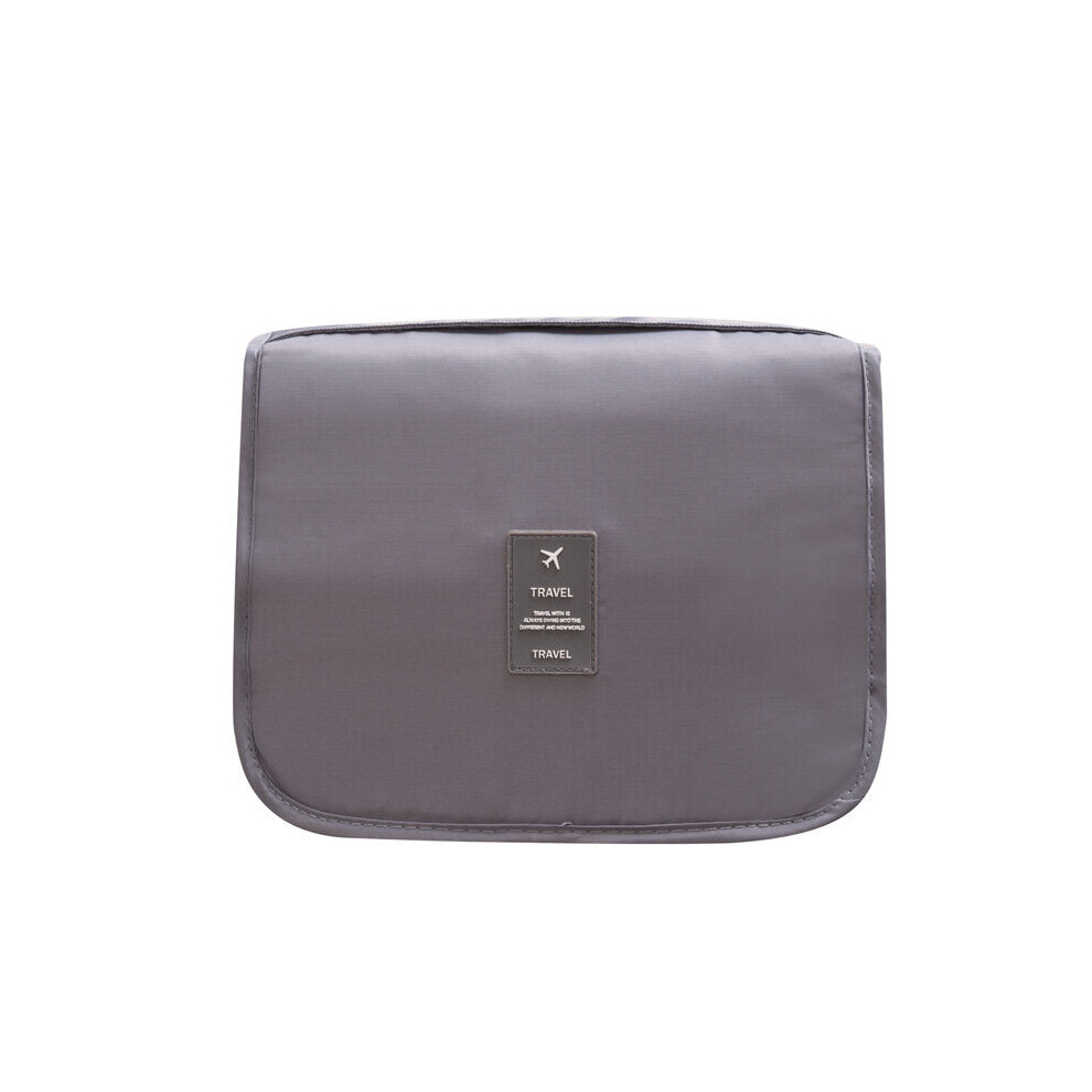 (Grey) Hanging Toiletry Bag Travel Organizer Wash Make Up Cosmetic Bag Case for Women Men Toiletry Kit Cosm