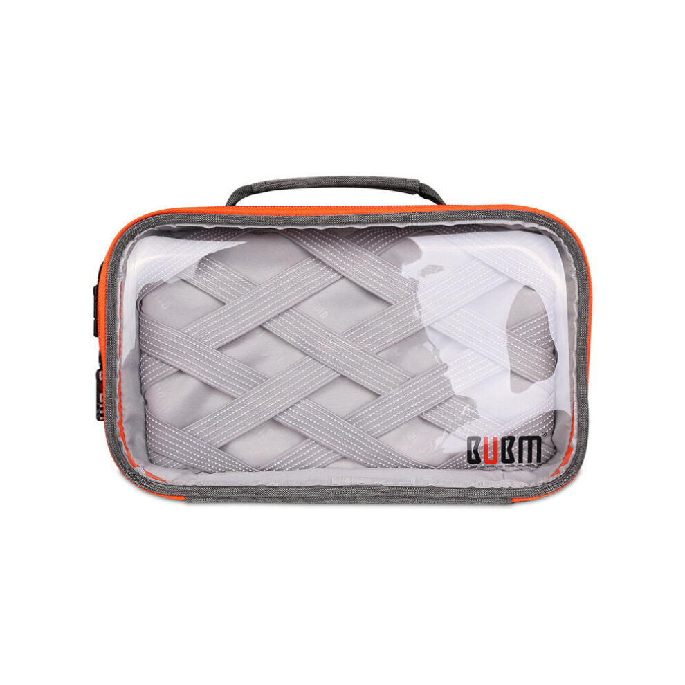 Greenzech Grey (, 1 Layer) Multi-Functional Portable Transparent Electronics Accessories Organizer Cosmetic Bag