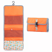 (Orange) Waterproof Travel Toiletry Organizer 4 Colors Large Cosmetic Shaving Kit Storage Bag