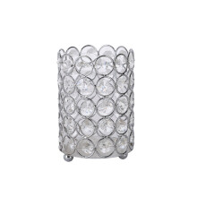 (Silver) Makeup Brush Storage Crystal Jewelry Cosmetics Holder Desktop Organizer Case Box